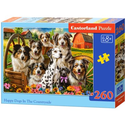 Castorland Šťastní psi Happy Dogs In The Countryside 260 dílků – Zboží Dáma