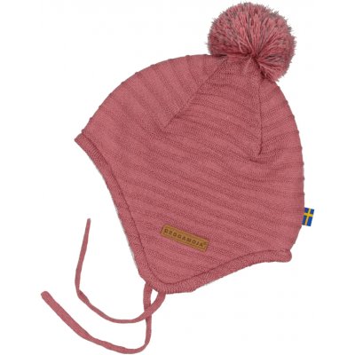 Dětská pletená čepice na provázek s windproof membránou Geggamoja růžová – Hledejceny.cz