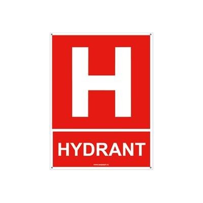 Hydrant s textem - bezpečnostní tabulka s dírkami, plast 2 mm 200x150 mm – Zboží Mobilmania