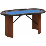 vidaXL Pokerový stůl pro 10 hráčů modrý 160 x 80 x 75 cm – Zboží Dáma