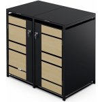 Blumfeldt BinSafe box na odpadky 2 odpadkové koše 240 l uzamykatelný pozinkovaná ocel javor – HobbyKompas.cz