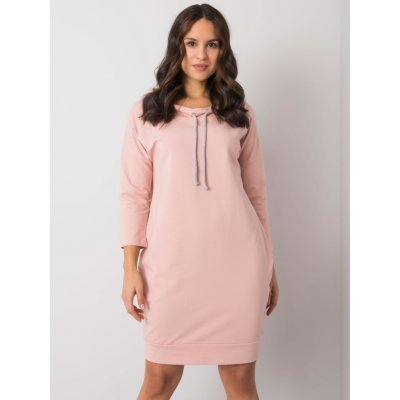 RELEVANCE Světle růžové mikinové šaty s kapsami rv-sk-4597-1.97-pink