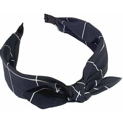 Plastová čelenka potažená látkou - černo-bílá – Zboží Dáma