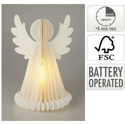 Koopmann LED dioda postava na postavení dekorace anděl bílá 19,5x20x28,5 cm – Hledejceny.cz