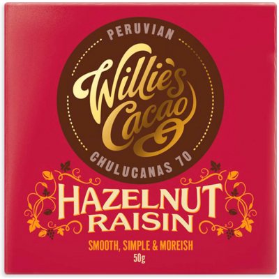 Willie's Cacao Hazelnut Raisin Chulucanas 70% 50 g – Zboží Mobilmania