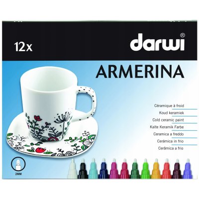 Darwi Armerina fixy na porcelán bez vypalování sada 12 x 6ml 2mm – Zboží Dáma