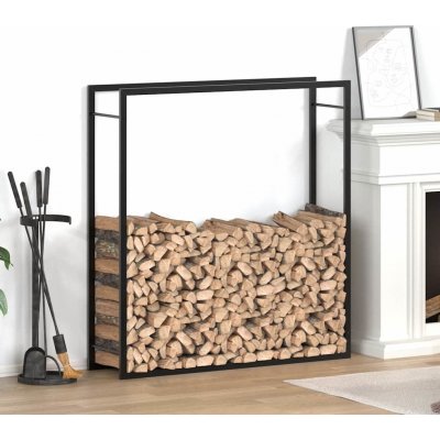 VidaXL Stojan na palivové dřevo matný 110x28x116 Černá – HobbyKompas.cz