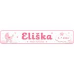 Bezvadary.cz | Jmenovka na kočárek pro holčičku s vlastním jménem 40x8,5 cm / PVC plast 3mm / bez přísavek dz22 – Hledejceny.cz