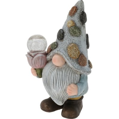PROGARDEN Zahradní dekorace trpaslík a solární lampa 33,5 cm tulipán KO-795420360tuli – Sleviste.cz