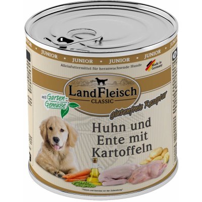 LandFleisch Dog Classic Junior kuřecí, kachna a brambory 6 x 0,8 kg – Hledejceny.cz