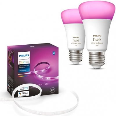 Philips Hue Lightstrip Plus V4 + Hue White and Color Ambiance 9W 1100 E27 2ks