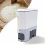 GreatDEshop2021 Skladovací plechovky Dávkovač rýže na rýži 26,5LBS Storage Kitchen Dry Food Dispenser