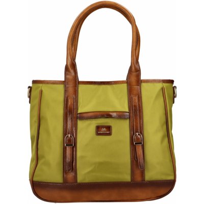 Dámská látková taška s kapsou na přední straně Elda zelená