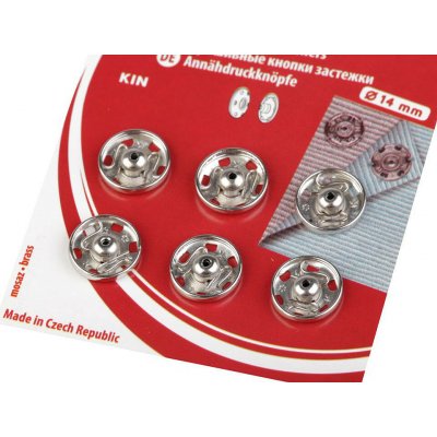 Kovové patentky / stiskací knoflíky Varianta: 6/14 mm 5 nikl, Balení: 1 karta – Hledejceny.cz