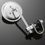 Motocyklové zrcátko Highway Hawk ADJUSTABLE ROUND 75mm, na řidítka 22/25mm, chrom (1ks) | Zboží Auto