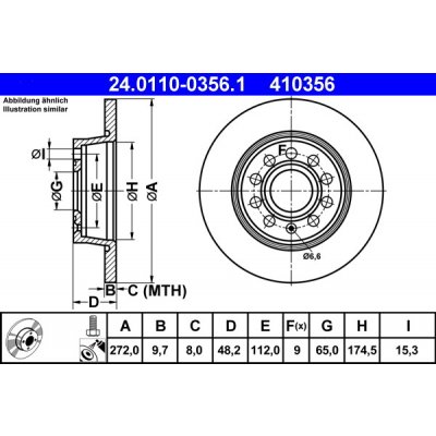 ATE Brzdový kotouč 24.0110-0356.1 | Zboží Auto