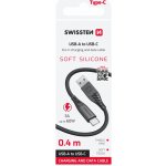 Swissten 71506519 SOFT SILICONE USB / USB-C, 0,4m, černý – Zboží Živě