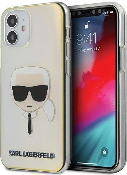 Pouzdro Karl Lagerfeld iPhone 12 Mini multicolor iridescent Karl`s head