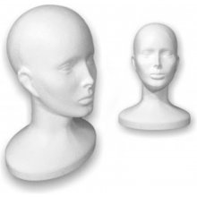 Světové zboží Polystyrenová hlava 32 cm pohodlné uložení paruk a příčesků