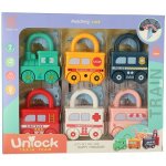 KIK KX4615 Montessori hračka autíčka s visacími zámky – Zbozi.Blesk.cz