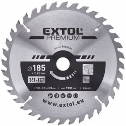 EXTOL PREMIUM Kotouč pilový s SK plátky, O 185x3,0x20mm, 36T (8803226)