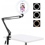 Puluz Selfie Ring kruhové LED světlo 10'' + držák na stůl, černé PKT3090B – Zboží Živě
