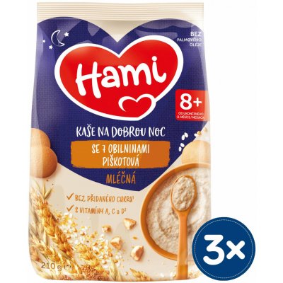 Hami Mléčná kaše se 7 obilninami piškotová 210 g – Hledejceny.cz