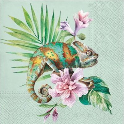 Ubrousky na dekupáž Exotic Chameleon – Zboží Dáma