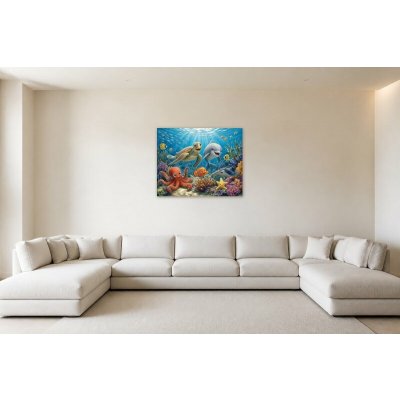 Obraz na plátně – Veselí podmořští kamarádi 125 × 100 cm – Hledejceny.cz
