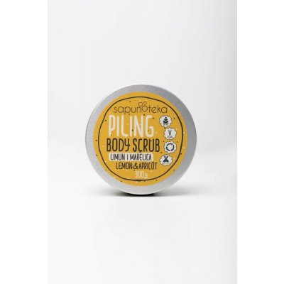 Sapunoteka Body Scrubs Lemon Citrusový tělový peeling s meruňkovým olejem 270 g – Zboží Dáma