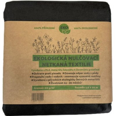 Juta ECO Netkaná mulčovací textilie PLA 60g 1,6 x 10 m černá kompostovatelná – Zboží Dáma