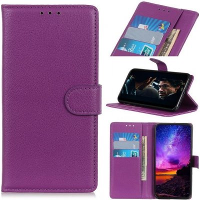 Litchi PU kožené peněženkové pouzdro na mobil Xiaomi Redmi 9A/9AT - fialové – Zboží Živě
