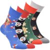 Oxsox VÁNOCE bavlněné barevné vánoční ponožky mix barev