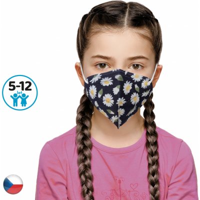 Dama Trade respirátor FFP2 vhodný pro děti Sedmikráska tmavá 1 ks – HobbyKompas.cz