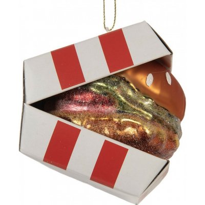 Clayre & Eef Vánoční skleněná závěsná ozdoba hamburger 7*7*8 cm – Hledejceny.cz