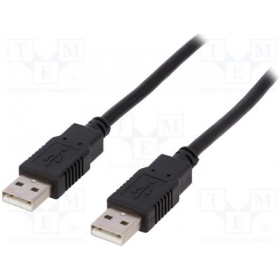 BQ Cable CAB-USB2AA/3.0-BK USB 2.0, USB A vidlice, z obou stran, niklovaný, 3m, černý – Zbozi.Blesk.cz