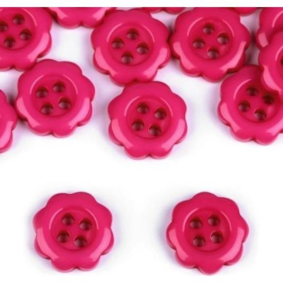 Knoflík plastový 12mm květ pink růžový – Zboží Mobilmania