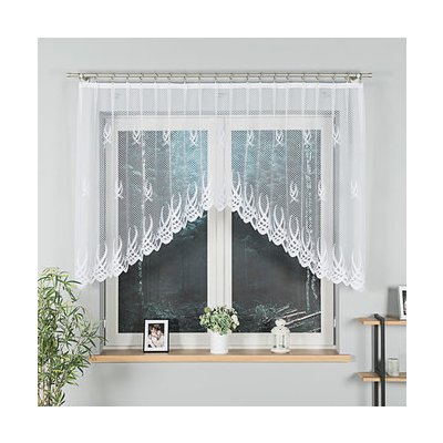 Dekorační oblouková krátká záclona na žabky GOSIA 120 bílá 250x120 cm MyBestHome – Hledejceny.cz
