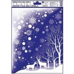 Okenní fólie rohová s glitrem zimní krajina 42x30cm set – Hledejceny.cz