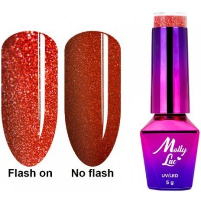 Molly Lac gél lak Flashing Neon 645 Červená 5 ml – Zboží Mobilmania