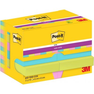 Bloček samolepicí 3M Post-it, 47,6x47,6 mm, Cosmic, 3 barvy, 12x90 lístků – Hledejceny.cz
