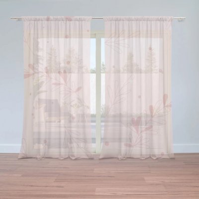 Sablio Záclony Růžové lístky: 2ks 150x250cm – Zboží Mobilmania