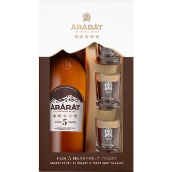 Ararat brandy 5YO 40% 0,7 l (DÁRKOVÉ BALENÍ 3 SKLENICE)