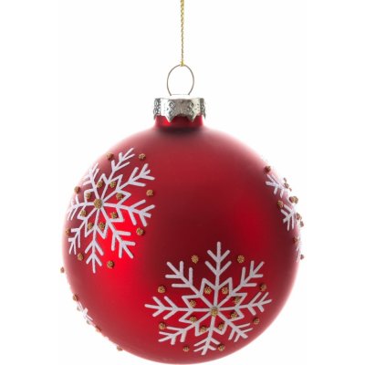 EUROFIRANY SKLENĚNÁ VÁNOČNÍ OZDOBA SADA 4KS FI 8 CM ČERVENÁ – Hledejceny.cz
