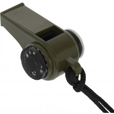 MIL-TEC Píšťalka plastová s kompasem teploměrem a šnůrkou – Zboží Mobilmania