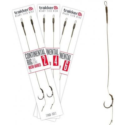 Trakker Návazce Continental Ready Rig Barbed 35 lb 2 ks - Velikost Háčku 4 – Hledejceny.cz