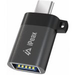 iPEAX adaptér OTG USB-C / USB-A (samice), černý 90010141 – Zboží Živě