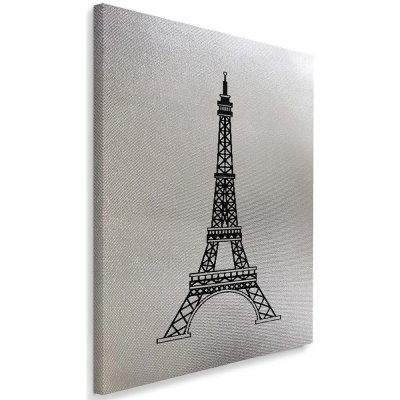 Obraz na plátně Stříbrná Eiffelova věž Paříž - 70x100 cm – Zbozi.Blesk.cz