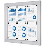 A-Z Reklama CZ Uzamykatelná vitrína do krytého venkovní prostředí Alpha pro prospekty 6 x A4 - Stříbrná – Zboží Živě