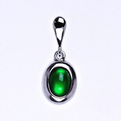 Čištín Stříbrný přívěsek přírodní kámen Green agate P 1354